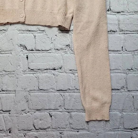 Double Zero Ballerina Pink Cropped Cardigan Sweater Size L - Picture 6 of 12
